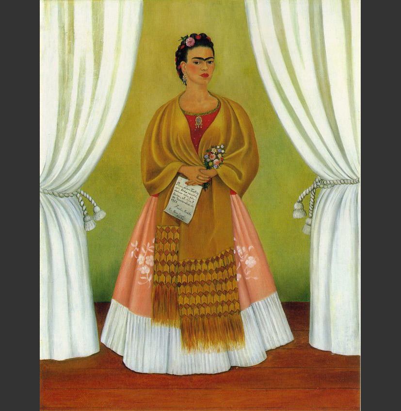 Frida Kahlo Self Portrait Dedicated to Leon Trotsky Between the Curtains